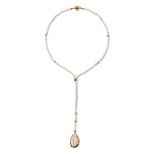 NWT weworewhat Pearl Drop Necklace With Shell Pendant